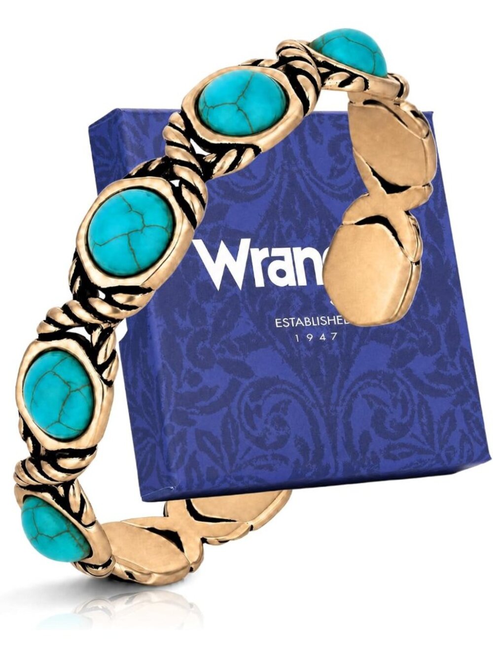 Turquoise Floral Carved Cuff Bracelet - Western Style Jewelry for Women